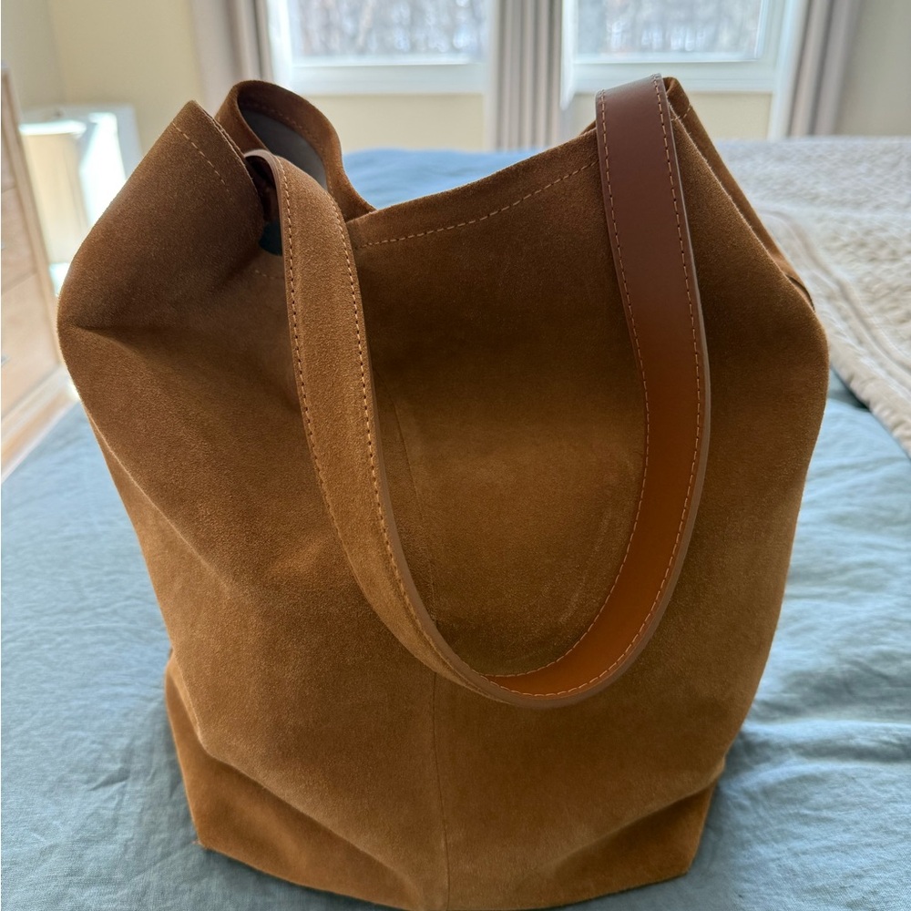 Brown Suede Tote Bag